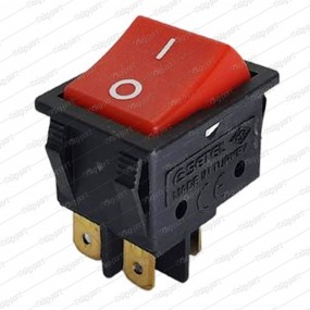 Rocker Switch Without Light 4 Pin Black/Red (O-I)