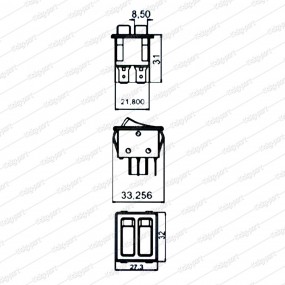 Double Rocker Switch (With Light) 16A 250V 5 Socket (O-I)